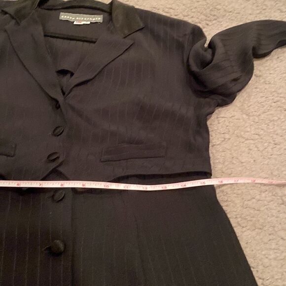 Karen Alexander Vintage Tuxedo Dress Size 8 Made in The USA  Stripe - Picture 3 of 12